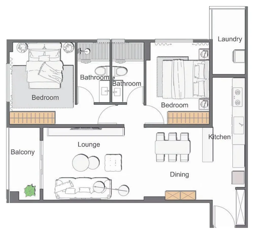 2 Bedroom C floor plan
